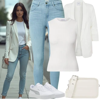 90-ich Outfit sa Svjetloplava Traper Tajice/Skinny Hlače/Jeggings Only "Jarní outfit"Look: Old Money, 90-ich, Besprijekorno, Stil, Prekrasan, Rap, cool