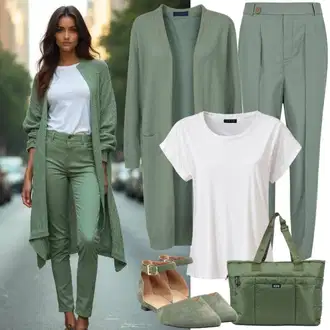 Kulatý výstřih Outfit s Bílá Tričko nadměrné velikosti Trendyol "Jarní outfit"