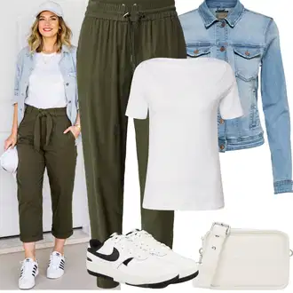 s gumbom Outfit sa Svjetloplava/Plava Kaput/Bluza Veći Broj Only "Jarní outfit"