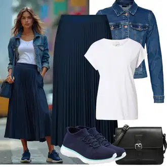 Podstavljeno Outfit sa Tamnoplava/Plava About You "Jarní outfit"