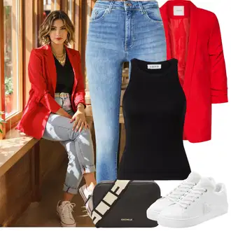 moderne Outfit sa Smeđa/Tamnozelena/Bijela/Bež/Crna Nekategorizirano Coccinelle "Jarní outfit"Look: Boja, Old Money, moderne, Elegantan, Burleska, Šik, Prekrasan, cool, Talijanski, Ured