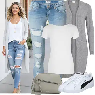 moderne Outfit sa Svjetloplava/Plava Kožna Jakna/Kožne jakne/Traperica Niskog Struka/Čizma do Gležnja/Traperice s Rupom/Push-up Traperice/Traperice s Prorezom Only "Jarní outfit"Look: Rap, Stil, moderne, cool, Disko, Sveučilišna, Prekrasan
