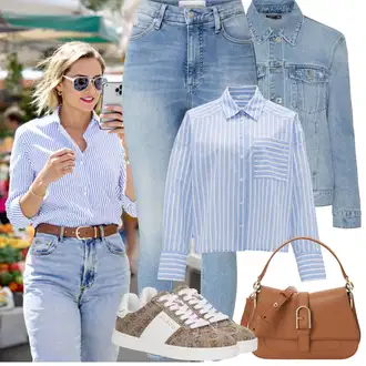 Old Money Outfit sa Svjetloplava/Plava Traperice Kožna Jakna/High Waist Traperice/Muška Kožna Jakna/Čizma do Gležnja/Capri Traperice/Skraćene Traperice/Slip-on Traperice/Ženske Traperice 7/8 Dužine/Push-up Traperice/Traperice s Prorezom Calvin Klein Jeans "Jarní outfit"Look: Rap, Stil, Prekrasan, cool, 90-ich, Old Money