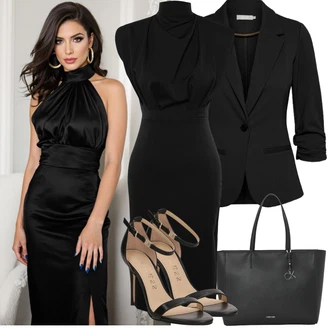Outfit s Černá Smokingové sako/Kožená bunda pro muže/Blejzrové Bund/Boyfriend Sako/Elegantní Sako/Blůzové Sako/Kožená Pánská Bund/Krátké Sako/Neformální Sako Fransa "Jarní outfit"