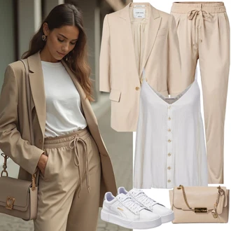 Kůže Outfit s Khaki/Světle Zelená/Tmavě Zelená/Bílá/Béžová/Zelená Teniska na platformě/Tenisky s Bočním Zipem/Nízká Teniska/Letní Tenisky/Teniska s dírkovaným vzorem/Plátěná Teniska/Úzká Teniska/Vintage Teniska/Kožené Tenisky Guess "Krásný outfit"