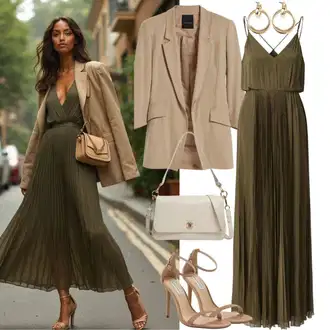 Outfity pro léto Vintage s Bílá/Zlatý/Béžová/Šedá Klasická Taška Přes Rameno/Dopisová peněženka/Malá Taška/Brašna/Sportovní Taška Přes Rameno Guess, Béžová Sandál Na Širokém Podpatku/Sandál Na Podpatku/Espadrilka na Podpatku/Platform Sandal/Bota s Platformou/Sandál s podpatkem/Přezková bota/Letní Bota Kazar "Letní oblečení"Look: Rad, Burleska, Klasické, Elegantní, Cool, Disko, Old Money, Premium, Princezny, Vintage, Bad Taste, Italský, Krásný, Skromné