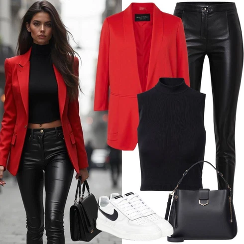 Kombinace Hnědá/Červená/Fialová/Růžová Oversize Sako/Dlouhý Sako/Blůzové Sako/Boyfriend Sako/Elegantní Sako Only