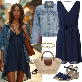 sviatočné Outfit sa Plava/Svjetloplava/Tamnoplava Haljina na špagete/Duga Ljetna Haljina/Haljina Na Naramenici/Maksi Haljina/Haljina sa halterima/Haljina s Prorezom/Haljina od Šifona VERO MODA "Lijep Proljetni Izgled"Look: Rap, Sveučilišna, Babydoll, Old Money, Pomorski, sviatočné, Preodjeven, Mom, 20-ih godina, Elegantan