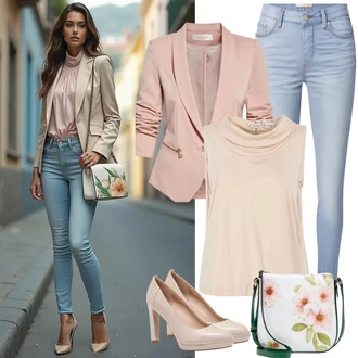 Široki kroj Outfit sa Crvena/Pink/Tamnocrvena/Vinski Crveno Boyfriend Sako/Corduroy Sako/Dvoredni Sako/Oversize Sako/Dugi Sako young poets "Lijepa proljetna odjeća"