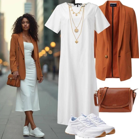 Kombinace Zlatý Doplňek Jemný Řetízek/Náhrdelník ELLI