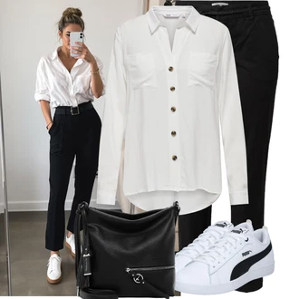 Outfit s Černá/Hnědá/Fialová/Zelená/Červená Kalhoty s Vysokým Pasem/Business Kalhoty/Manšestrový Legíny/Úzká Kalhoty/Skinny Kalhoty/Kalhoty se Štěrbinou/Rovná Kalhoty/Jeggings Only "Skvělý vzhled pro volný čas"