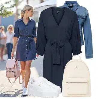 Nevěsta Outfit s Šedá/Bílá Teniska na platformě/Nízká Teniska Puma "Skvělý pro volný čas"