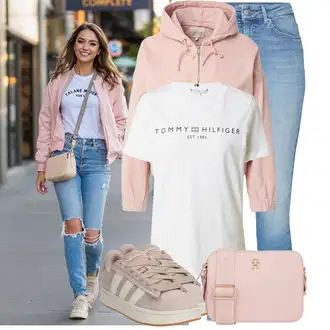 Outfit sa Plava/SvjetloPlava Jeggings/Traper Tajice/Skinny Hlače Only "Lagani outfit"