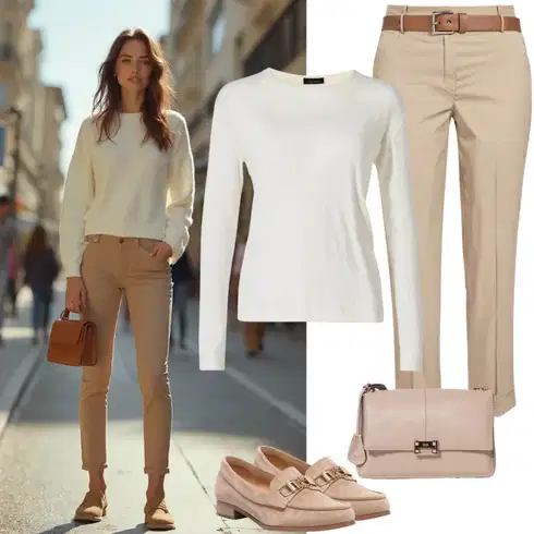 Kombinace Hnědá/Béžová/Khaki Kalhoty se Štěrbinou/Chinos/Mušelínové Kalhoty/Kalhoty s nášivkou uprostřed/Rovná Kalhoty/Obleková Kalhoty/Úzká Kalhoty/Business Kalhoty Fransa