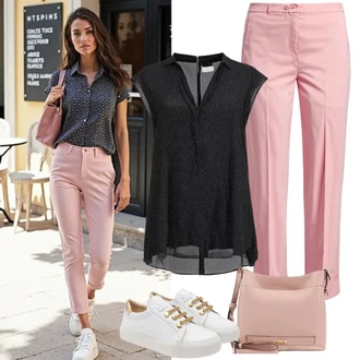 Rave outfit mit Bela/Krem Superge Nizka/Platnena superga/Ozka superga/Usnjene superge/Plato-Sneaker Hugo "Modni pomladni outfit"Look: 40. rojstni dan, Bar, Dan plaže, Poroka, Šola, Pop koncert, Pogreb, Jubilej, Rave, Electro