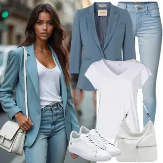 Outfit sa Siva/Bež/Bijela Obuća Niska Tenisica/Tenisica s platformom Puma "Modni proljetni izgled"