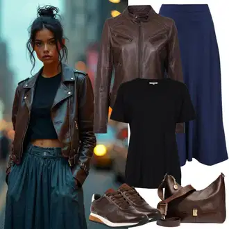 Outfit sa Tamnoplava/Crna/Plava Suknja do Potkoljenice/Kršćanska Suknja/Duga Suknja/Maksi Suknja/Midi Suknja/Moderne Suknja/Suknja Za Matični Ured/Suknja Školske Uniforme/Vunena Suknja & Other Stories "Modni proljetni outfit"