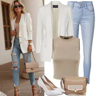 moderne Outfit sa Svjetloplava Kožna Jakna/Trenerke Traperice/Push-up Traperice/Traperice s Prorezom/Kožne Cipele/Bikerske Traperice Dr. Denim "Modni proljetni outfit"Look: Stil, Rap, Prekrasan, moderne, Egirl, Besprijekorno, cool, Običan, Sportski, Nježna djevojka