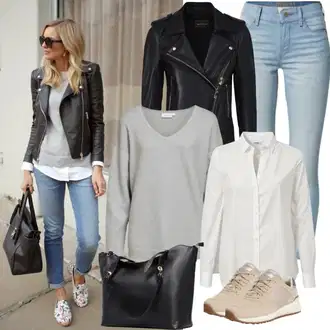 moderne Outfit sa Crna 2u1 Jakna/Dupla jakna/Kožna Jakna/Kožna Bomber Jakna/Vunena Jakna/Duga jakna/Zimska Jakna/Jakna od Ovčje Kože/Slip jakna/Jakna od Umjetne Kože/Voštana Jakna/Izuzetna jakna/Jesenska jakna Maze "Modni proljetni outfit"Look: Techno, Sveučilišna, moderne, cool, Prevelik, Vanjski