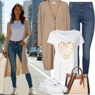 outfit mit Modra/Svetlo modra Ozke Kavbojke/Push up Kavbojke/Usnjena Jakna/Zimska jakna/Kavbojke Visokega Pasu/Odrezane Kavbojke/Usnjene Čevlje/Kavbojke na Poteg/Termodžinsi/Moška Usnjena Jakna/Gležnarji/Kavbojke z Razporkom United Colors of Benetton "Modni prosti čas outfit"