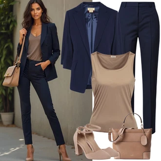 Dlouhé Outfit s Tmavě modrá Dvojřadový Sako/Blejzrové Bund/Blůzové Sako/Kožená bunda/Pletený Sako/Krátké Sako/Lidové Sako Only "Módní volnočasový outfit"