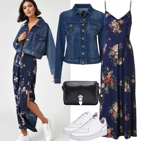 Kombinace Modrá Občanské šaty/Společenské šaty pro hosta/Letní Šaty/Šaty S Potiskem WE Fashion