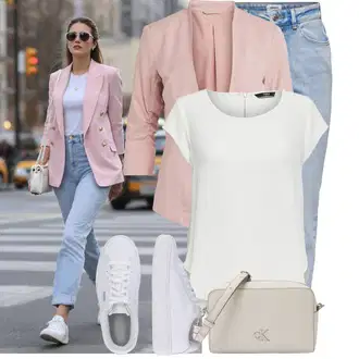 Četvrt rukavi Outfit sa Siva/Krem/Bijela Bluza i Tunika Tunika/Bluza Veći Broj/Majica I Top Veći Broj Only "Moderan look za slobodno vrijeme"