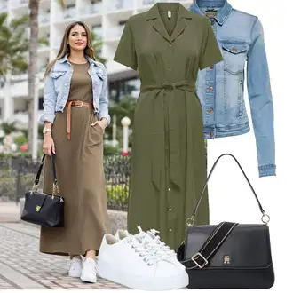 Outfit sa Krem/Bijela Tenisice s patentnim zatvaračem sa strane/Tanka tenisica/Platnena tenisica/Kožna tenisica/Niska Tenisica Paul Green "Moderan look za slobodno vrijeme"
