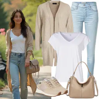 Outfit s Bílá/Krémová Jednoduchý Top/Krátký Top/Halenka Bez Rukávů/Tričko s grafikou/Tílko Pieces "Perfektní pro volný čas"