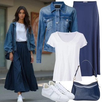 Rave outfit mit Bela/Krem Superge Nizka/Platnena superga/Ozka superga/Usnjene superge/Plato-Sneaker Hugo "Poletne obleke"Look: 40. rojstni dan, Bar, Dan plaže, Poroka, Šola, Pop koncert, Pogreb, Jubilej, Rave, Electro