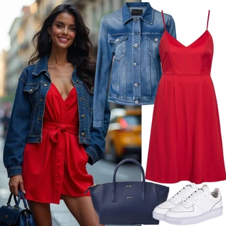 Rave outfit mit Bela/Krem Superge Nizka/Platnena superga/Ozka superga/Usnjene superge/Plato-Sneaker Hugo "Poletne obleke"Look: 40. rojstni dan, Bar, Dan plaže, Poroka, Šola, Pop koncert, Pogreb, Jubilej, Rave, Electro