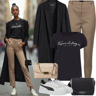 outfit mit Bež/Rumena/Oranžna Torba za pametni telefon/Torba za čez ramo/Satchel torba/Torbica za mobilni telefon/Mini torbica/Vrečka za prenašanje art of polo, Bež/Rjava/Khaki Jogger Hlača/Chino Hlače/Paperbag Hlača/Hlače z Visokim Pasom/Velvet Hlače/Korenčkove Hlače/Boyfriend Hlača/Cargo trenirke/Jeggings marella "Pomladanska obleka"