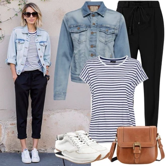 outfit mit Bela/Bež/Metino zelena Majica Trendyol "Popolno za prosti čas"