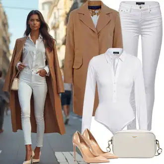 Outfit sa Bijela/Krem/Siva Pojasna torbica/Torbica za telefon/Torba preko ramena/Mala Torbica/Torbica/Torba za rame/Torba za pisma/Torba za nošenje "Praktičan izgled"