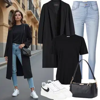 Outfity na podzim Estetika s Šedá/Bílá/Béžová Nízká Teniska/Teniska na platformě Puma "Praktický vzhled"Look: Estetika, Ležérní, Extravagantní, Hip Hop, Venkovní, Skater, Chytrý příležitostný, Sportovní, Steampunk, Unisex