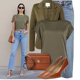 Kombinacije za bucmaste Od 50 godina sa Svjetloplava/Plava Traperice Široke Nogavice/Formalna Košulja/Dad Traperice/Traperice s Prorezom/Mom Jean/Vrećaste Traperice/High Waist Traperice/Traperice Opuštenog Kroja/Vintage traperice/Culotte Traperice Only, Tamnozelena/Kaki Nekategorizirano Ichi, Tamnozelena/Kaki Majica I Top Veći Broj/Tunika/Bluza Veći Broj Vila, Smeđa/Crvena/Zlatni Nekategorizirano Polo Ralph Lauren, Smeđa/Narandžasta/Bež Salonka Na Visoku Petu/Vintage Pumpa/Udobna pumpa/Pumpa na Niskoj Peti/Elegantna Cipela/kožena cipela/Poslovna Obuća/Pumpica S Visokim Prednjim Dijelom Polo Ralph Lauren "Moderna kombinacija za slobodno vrijeme"
