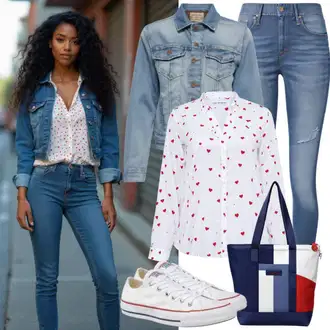 moderne Outfit sa Plava/Svjetloplava Traper Jakna/Kratka Traper Jakna AG Jeans, Plava/Smeđa/Pastelne boje Veliki džep/Bum torba/Torba Za Preko Ramena/Platnena torba/Torba oko struka/Pojasna torbica/Torba za rame/Shopper torba/Torba za nošenje Trendyol, Crna/Bijela/Krem Cipela Bez Vezica/Dijabetička Cipela/Tanka tenisica/Tenisice s patentnim zatvaračem sa strane/Tenisica s platformom/Niska Tenisica/Rupičasta tenisica/Tenisica bez vezica Converse "Proljetna odjeća"Look: Rap, Sveučilišna, 90-ich, cool, moderne, Prekrasan, Vintage, Western, Francuske, Prevelik, Radna odjeća, Mom, Stil, Vanjski, Transparentan, Duckfeet, Unisex, Skater