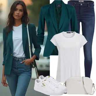 Outfit sa Bijela/Krem/Siva Pojasna torbica/Torbica za telefon/Torba preko ramena/Mala Torbica/Torbica/Torba za rame/Torba za pisma/Torba za nošenje "Proljetni izgled za modne žene"