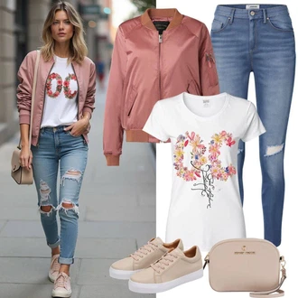 outfit mit Bež Poletne superge/Teddy superga/Superge z Bleščicami/Ozka superga/Plato-Sneaker/Superge Nizka/Usnjene superge ph2 "Prosti čas Oblačila"