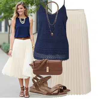 Outfit sa Bež/Kaki/Smeđa Kratke hlače velike veličine/Haljina Veći Broj/Hlača Velika Veličina Only "Ležerni look za slobodno vijeme"