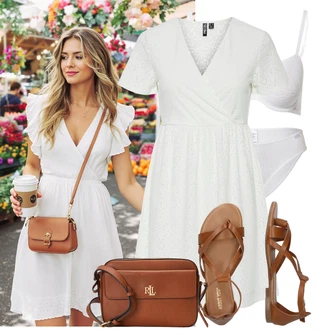 Kombinacije za ljeto Prekrasan sa Bež/Smeđa Gladijator sandala/Vintage sandala/Ljetna Cipela/Sandala s Remenčićem/Rimska sandala/Sandala s T Remenom About You "Moderan outfit za slobodno vrijeme"Look: cool, Prekrasan, Burleska, Besprijekorno, Ležerno, Elegantan