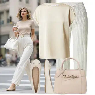 Kombinacije za bucmaste Od 50 godina sa Svjetlozelena/Siva/Krem/Kaki Hlača Velika Veličina Pieces, Bež/Smeđa/Zlatni/Kaki/Bijela Majica I Top Veći Broj/Tunika/Bluza Veći Broj Vila "Cool outfit za svaki dan"
