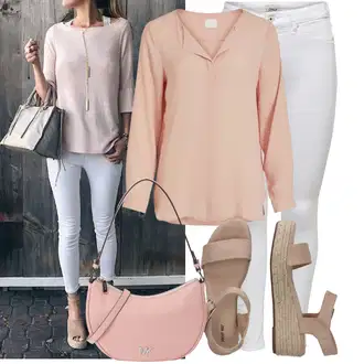 Dugački rukavi Outfit sa Pink Bluza i Tunika/Bluza Veći Broj Vila "Cool za slobodno vrijeme"