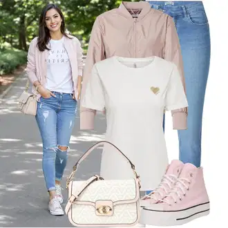 Outfit sa Pink/Bež/Smeđa/Ljubičasta Kaput Urban Classics "Cool za slobodno vrijeme"