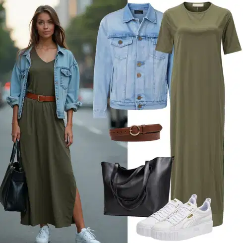 Kombinirajte Zeleno/Tirkizna/Plava Haljina tunika/Pamučna Haljina/Bluza Haljina/Dimljena Haljina/Haljina S Printom/Haljina košulja/Ljetna Haljina/Ležerna Haljina Tom Tailor