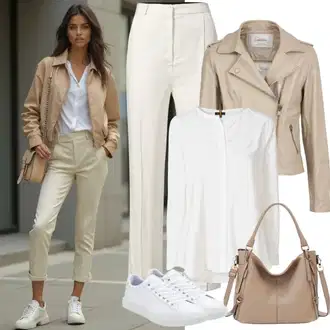 Outfit s Béžová/Khaki 7/8 Kalhoty/3/4 Kalhoty/Bengaline Kalhoty/Chinos/Obleková Kalhoty/Kalhoty s Vysokým Pasem/Mušelínové kalhoty/Kalhoty se Štěrbinou/Úzká Kalhoty/Navlékací Kalhoty/Rovná Kalhoty S.Oliver Black Label "Skvělý vzhled pro jaro"