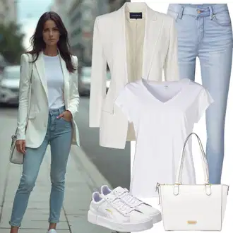 Outfity pro práci Elegantní s Krémová/Šedá/Stříbrný/Bílá Obchodní Taška/Taška/Taška Přes Rameno/Kancelářská Taška/Brašna/Shopper taška/Sportovní Taška Přes Rameno/Taška Na Rameno Tamaris "Skvělý vzhled pro jaro"Look: Rad, Šik, Elegantní, Cool, Mom, Kancelář