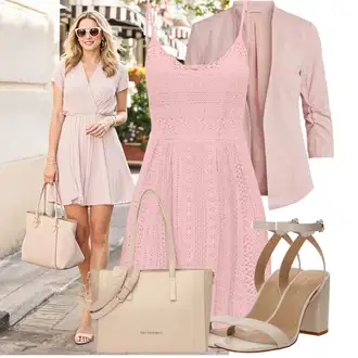sviatočné Outfit sa Pink Mrežasta Haljina/Haljina na špagete/Ljetna Haljina/Haljina a Kroj/Babydoll Haljina/Heklana Haljina/klizačka haljina/Čipkasta Haljina/Haljina Na Naramenici Only "Outfit za svaki dan"Look: Preodjeven, Rap, Romantičan, Babydoll, sviatočné