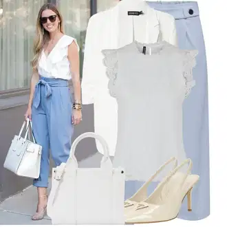 Četvrt rukavi Outfit sa Siva/Krem/Bijela/Srebro Bluza i Tunika/Bluza Veći Broj/Majica I Top Veći Broj Pieces "Praktičan look"