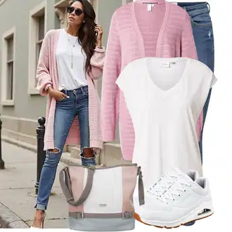 Léto Outfit s Modrá/Tmavě modrá/Světle modrá Kožená bunda/Navlékací džíny/Kožené bundy/Džíny s Nízkým Sedem/Džín s Nízkým Pasem/Džíny s Dírou/Džíny s Rozparkem/Push up Džín/Kožené Boty/Kotníková Bota Only "Stylový vzhled pro volný čas"